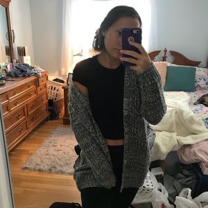 Grey Knit Cardigan
